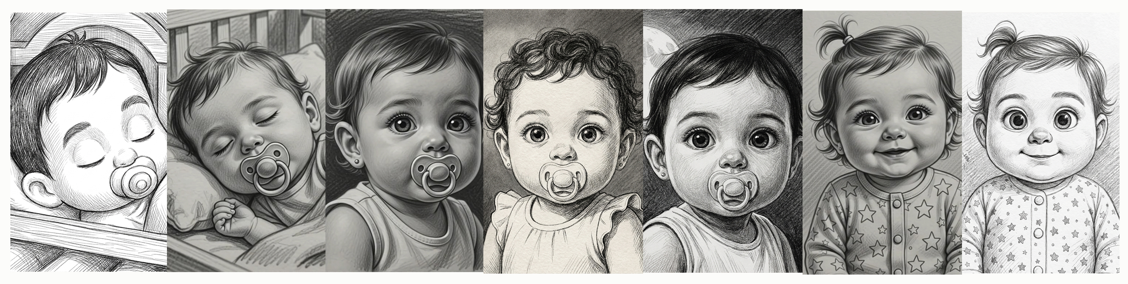 Evolución del boceto de la Princesita bebé