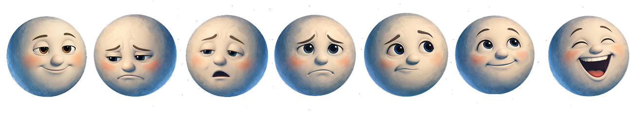 Expresiones de la Luna - fila 1